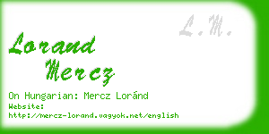 lorand mercz business card